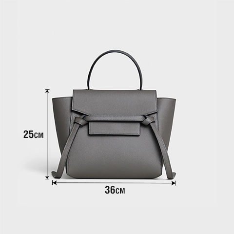 Cici Large In Pure Leather Grey - Carry City