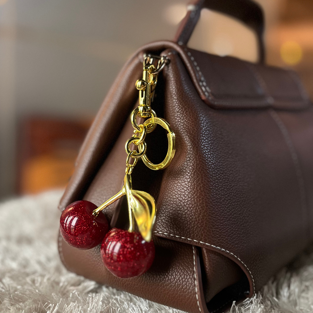 Cherry metal charm