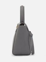 Cici Large In Pure Leather Grey - Carry City