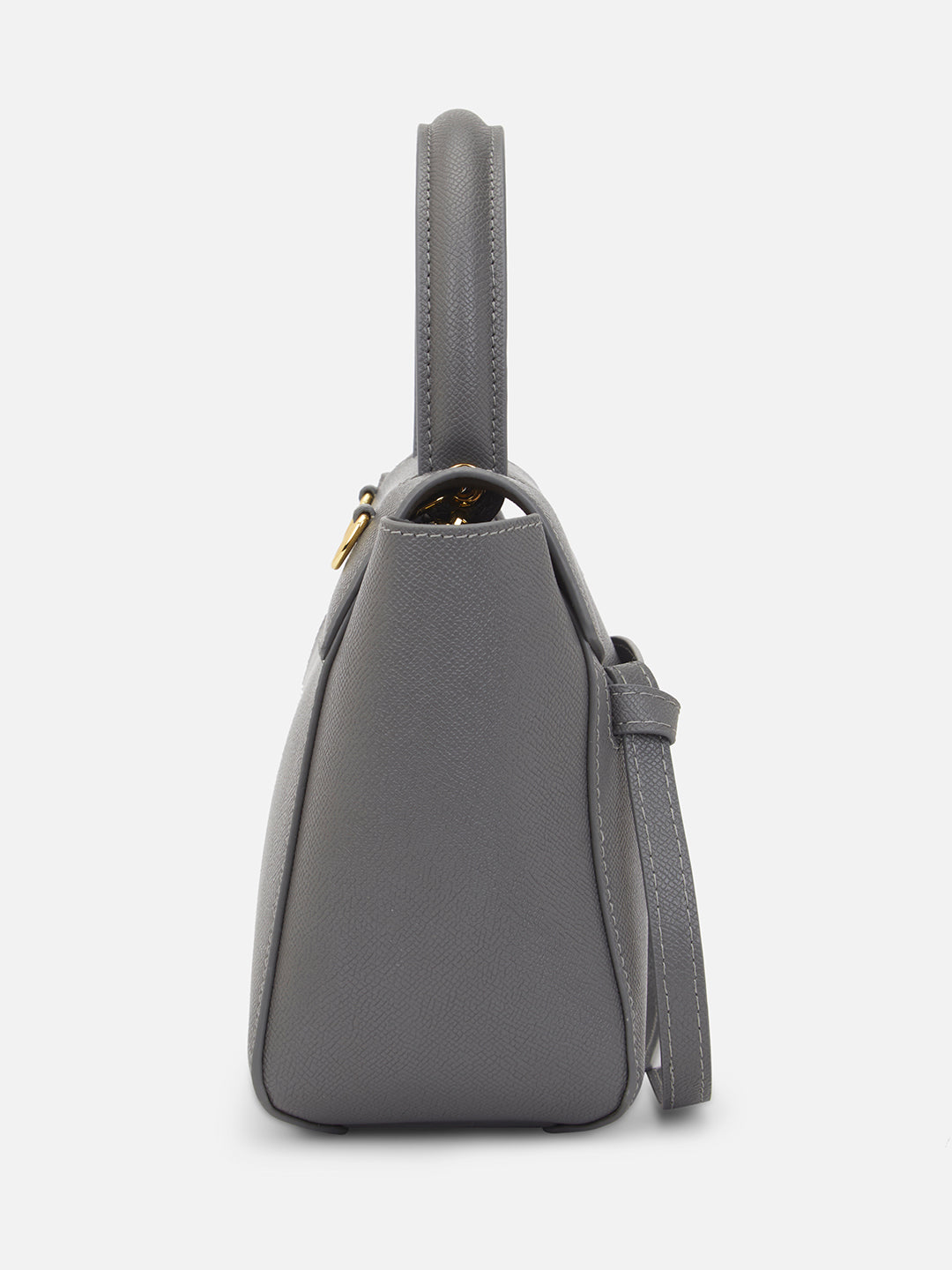 Cici Large In Pure Leather Grey - Carry City