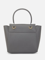 Cici Large In Pure Leather Grey - Carry City